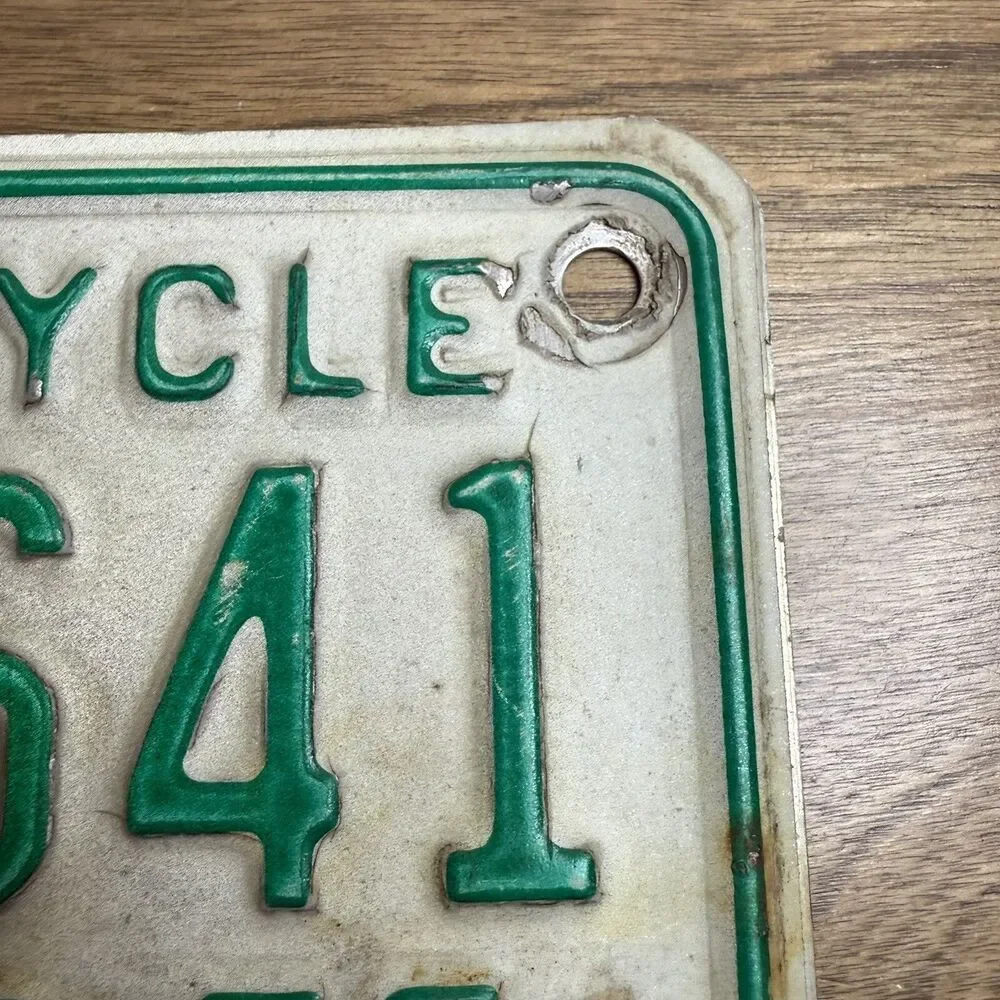 License Plate Vintage Motorcycle Sarpy County Nebraska 1976 59-6641 Rustic USA